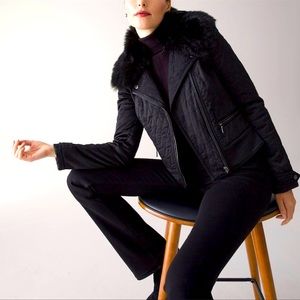 WHBM Faux Fur Collar Puffer • Size XS • LIKE NEW